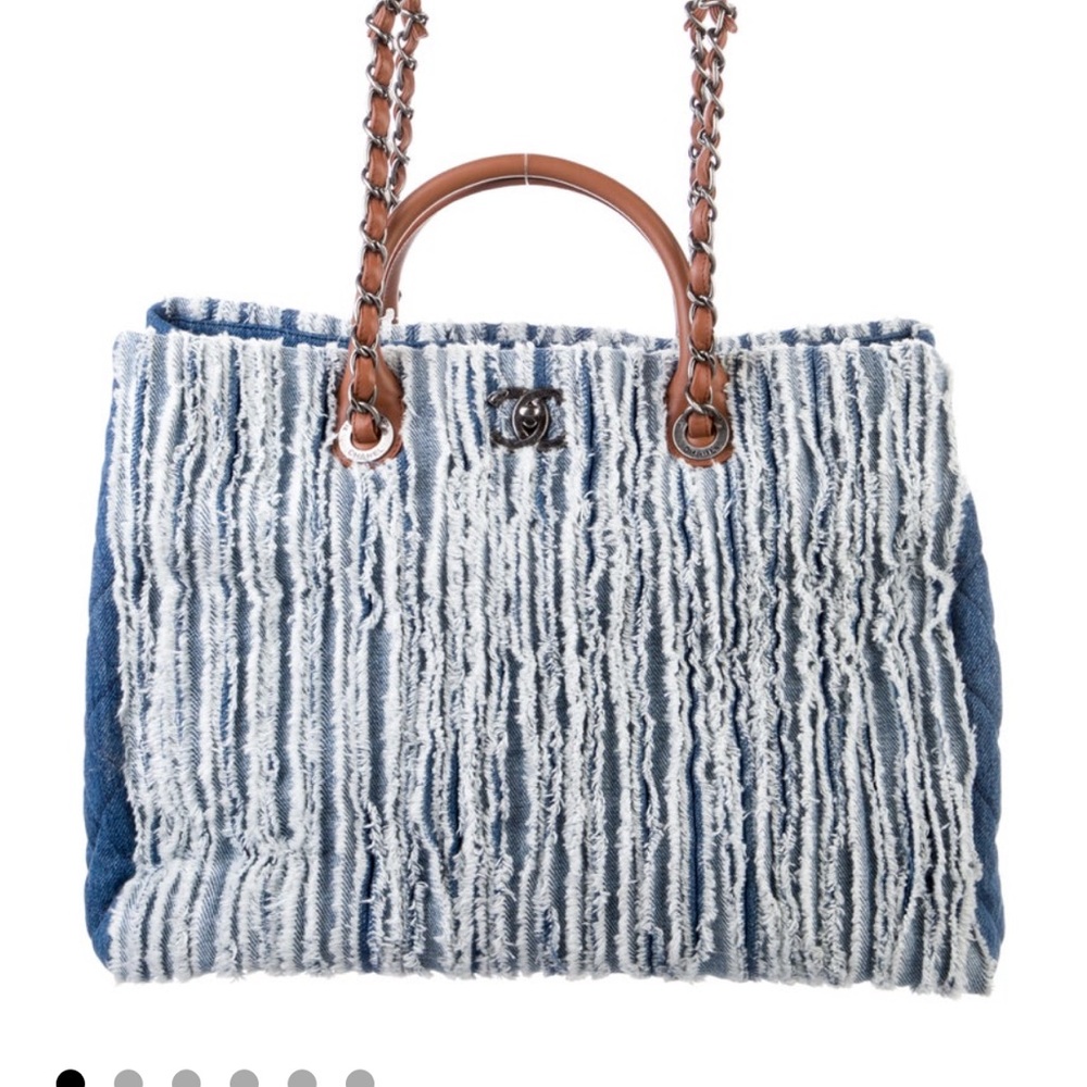 Chanel Blue and White Textured Women's Bag